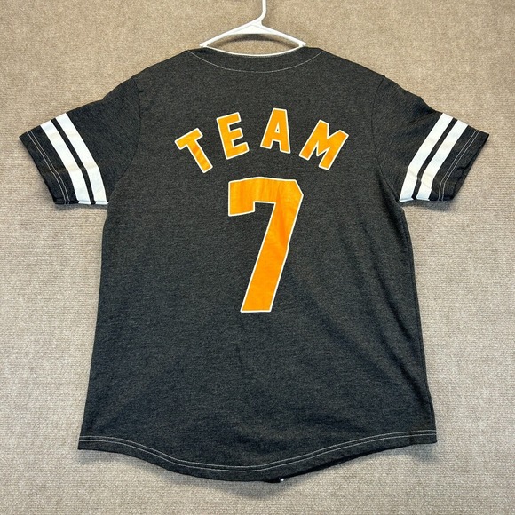 Naruto Team 7 Baseball Jersey Men's Medium Gray Button Up Ripple Junction 2007 - Picture 9 of 10